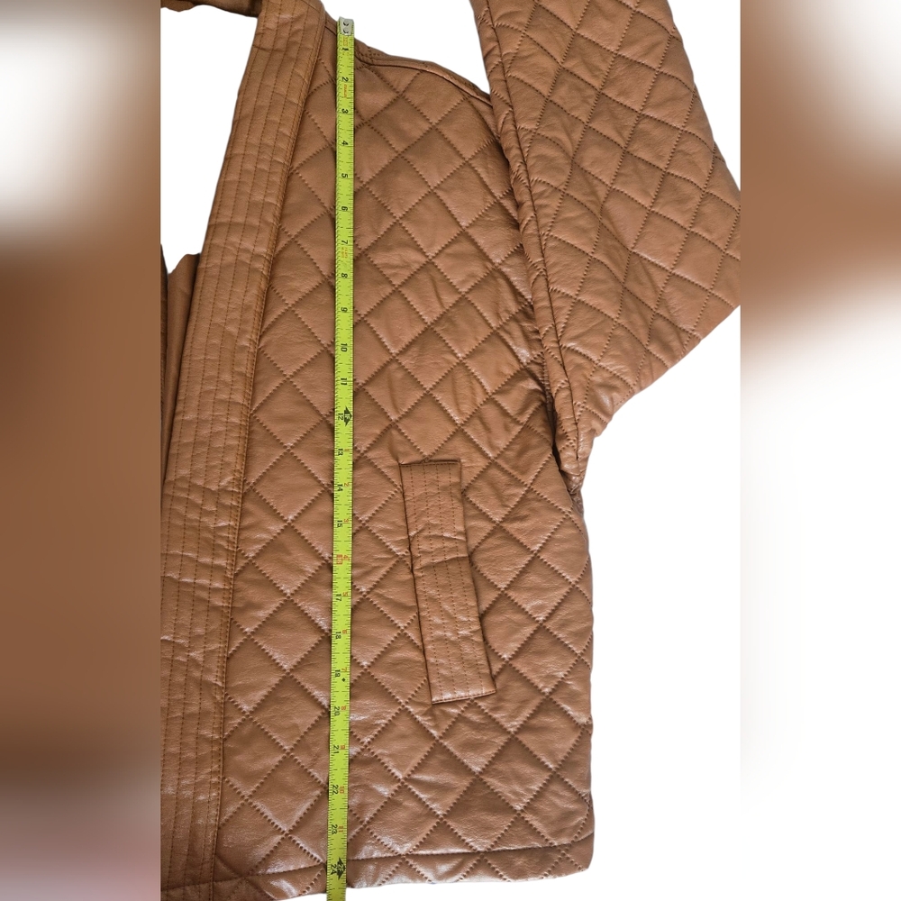 Nasty Gal Tan Quilted Leather Jacket - Picture 10 of 13